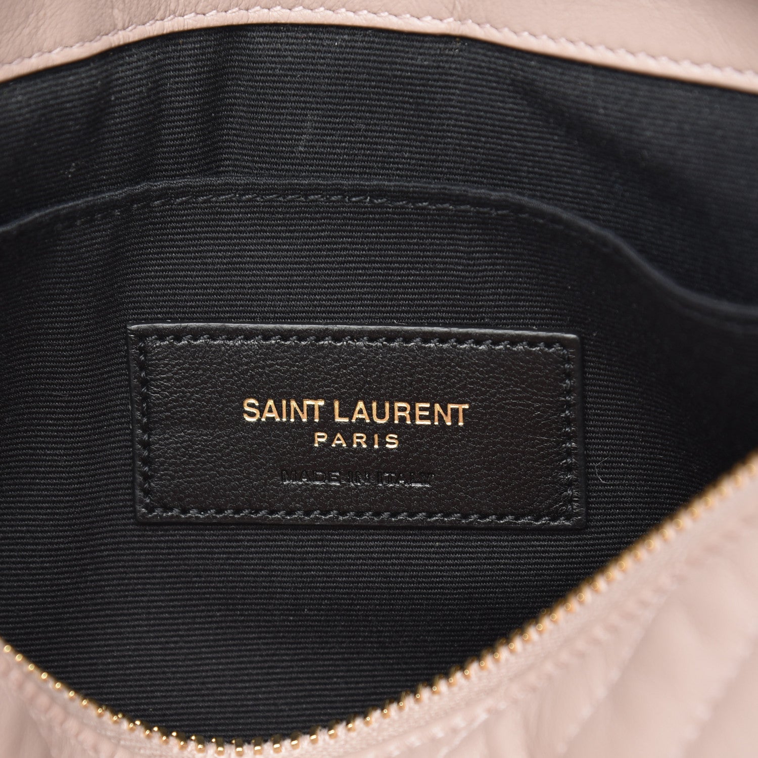 Saint Laurent Calfskin Matelasse Chevron Monogram A5 Wristlet Rose Poudre 6 of 7