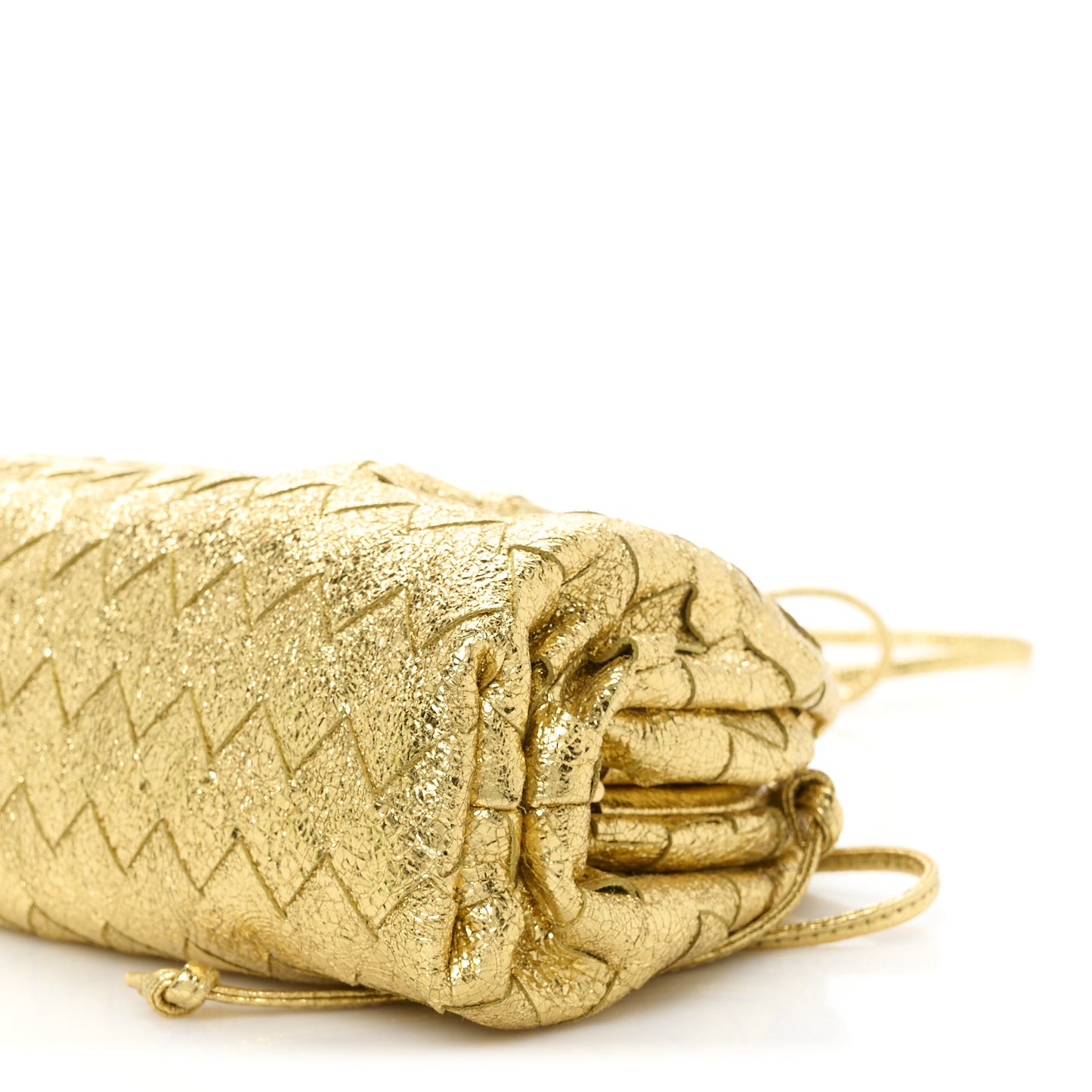 Metallic Nappa Intrecciato The Mini Pouch Oro