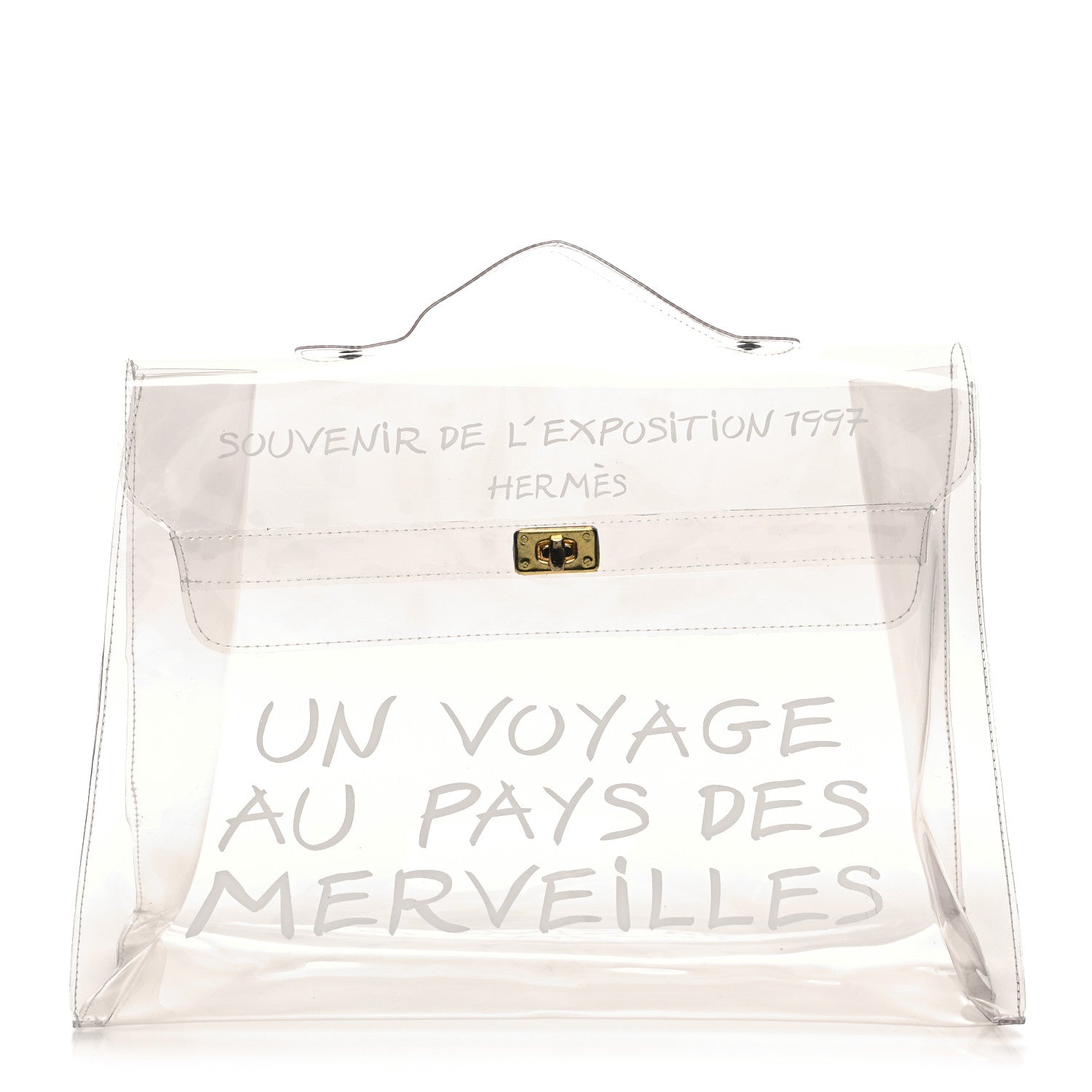 Hermes Vinyl Souvenir De L'Exposition Kelly Transparent 1 of 8