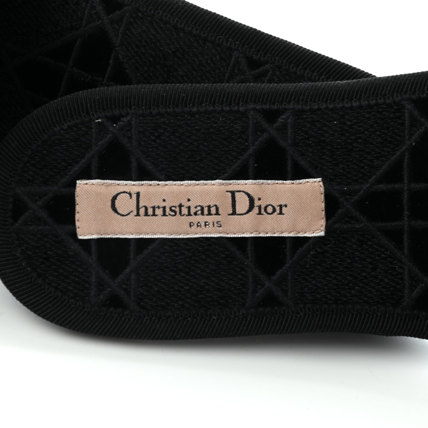 Velvet Cannage Chez Moi Slide Sandal 36.5 Black