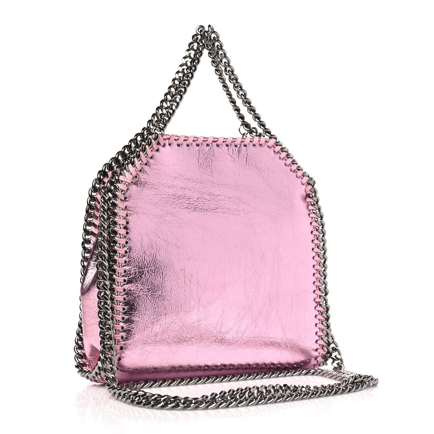 Stella McCartney Metallic Eco Alter Nappa Tiny Falabella Tote Pink 3 of 8