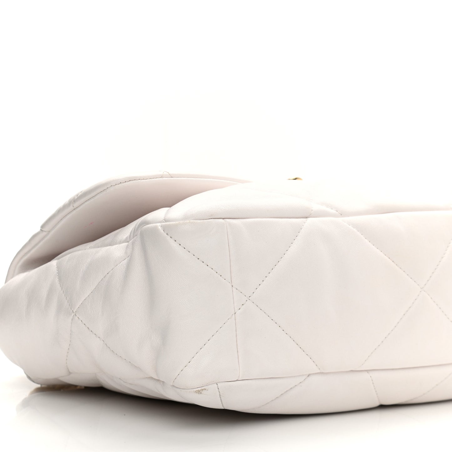 Lambskin Quilted Large Chanel 19 Flap White
