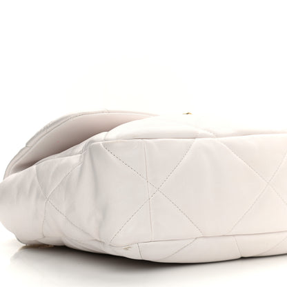 Chanel Lambskin Quilted Large Chanel 19 Flap White 11 of 13