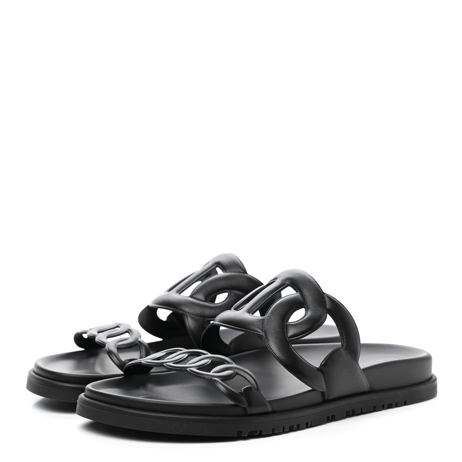 Hermes Nappa Extra Sandals 39 Black 3 of 8