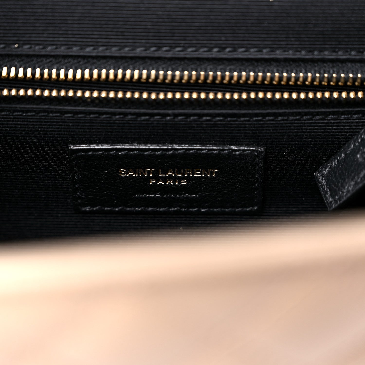 Saint Laurent Grain De Poudre Mixed Matelasse Large Triquilt Monogram Satchel Dark Beige 7 of 11