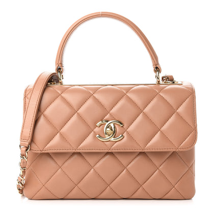 Chanel Lambskin Quilted Small Trendy CC Flap Dual Handle Bag Camel 1 of 10
