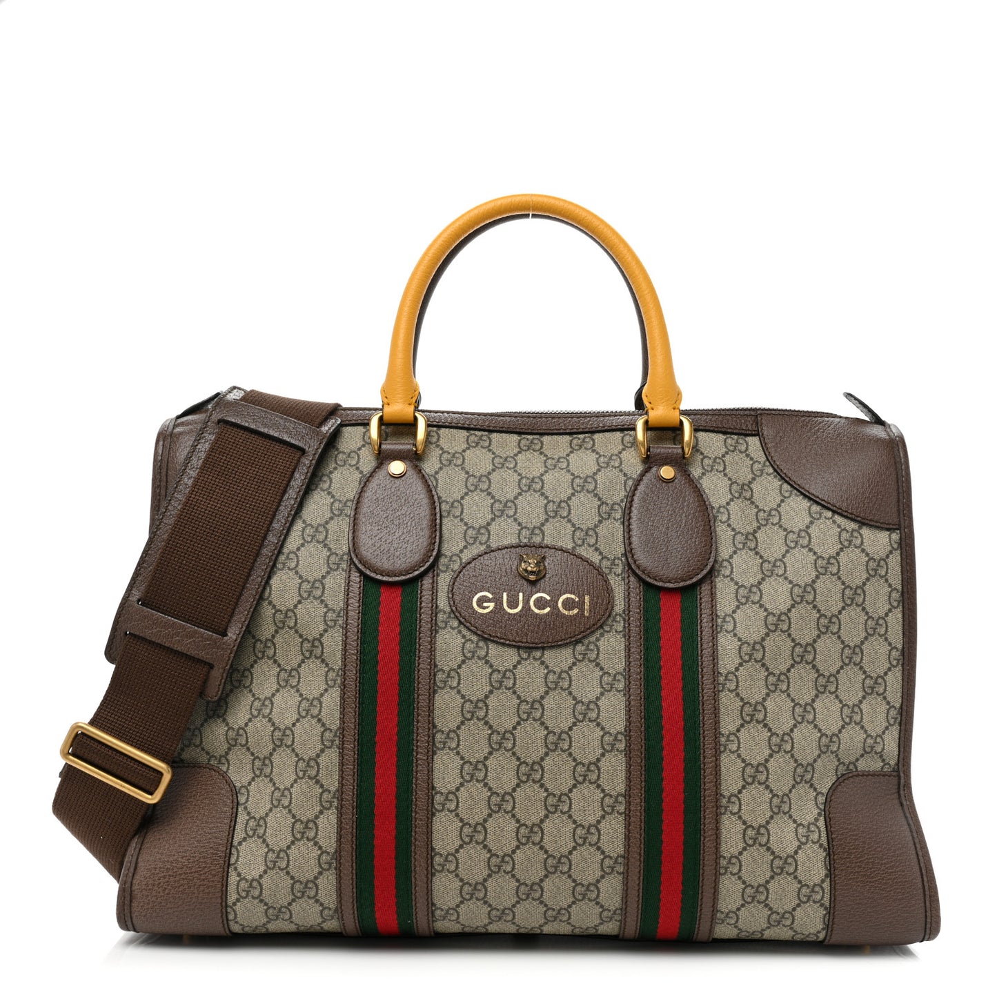 Soft GG Supreme Monogram Web Neo Vintage Duffle Bag Beige New Acero Crop