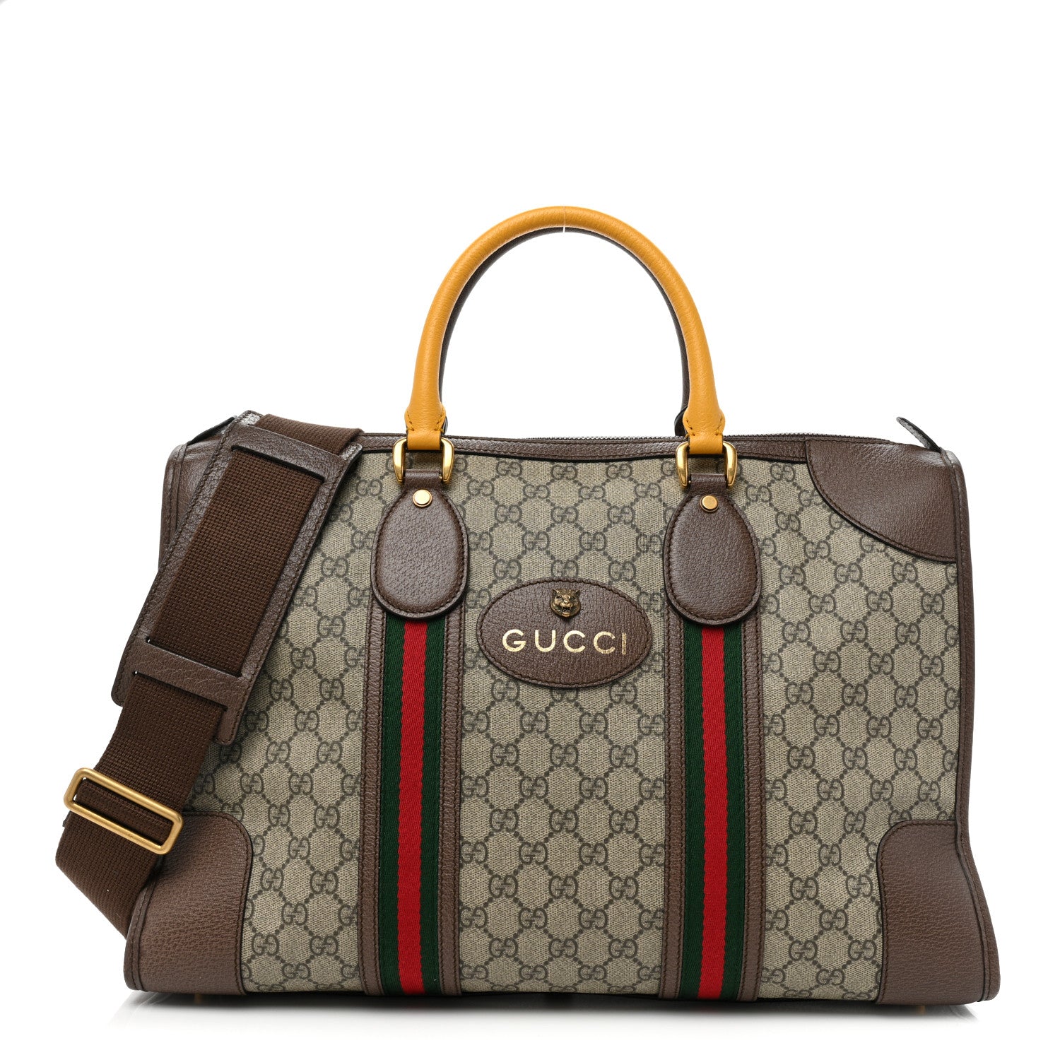 Gucci Soft GG Supreme Monogram Web Neo Vintage Duffle Bag Beige New Acero Crop 1 of 16
