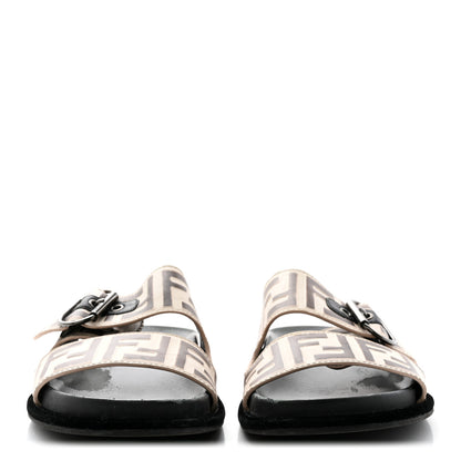 Fendi Calfskin FF Embossed Slide Sandals 39 Camelia Moresco 2 of 29