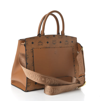 MCM Visetos Small Essential Tote Cognac 3 of 9