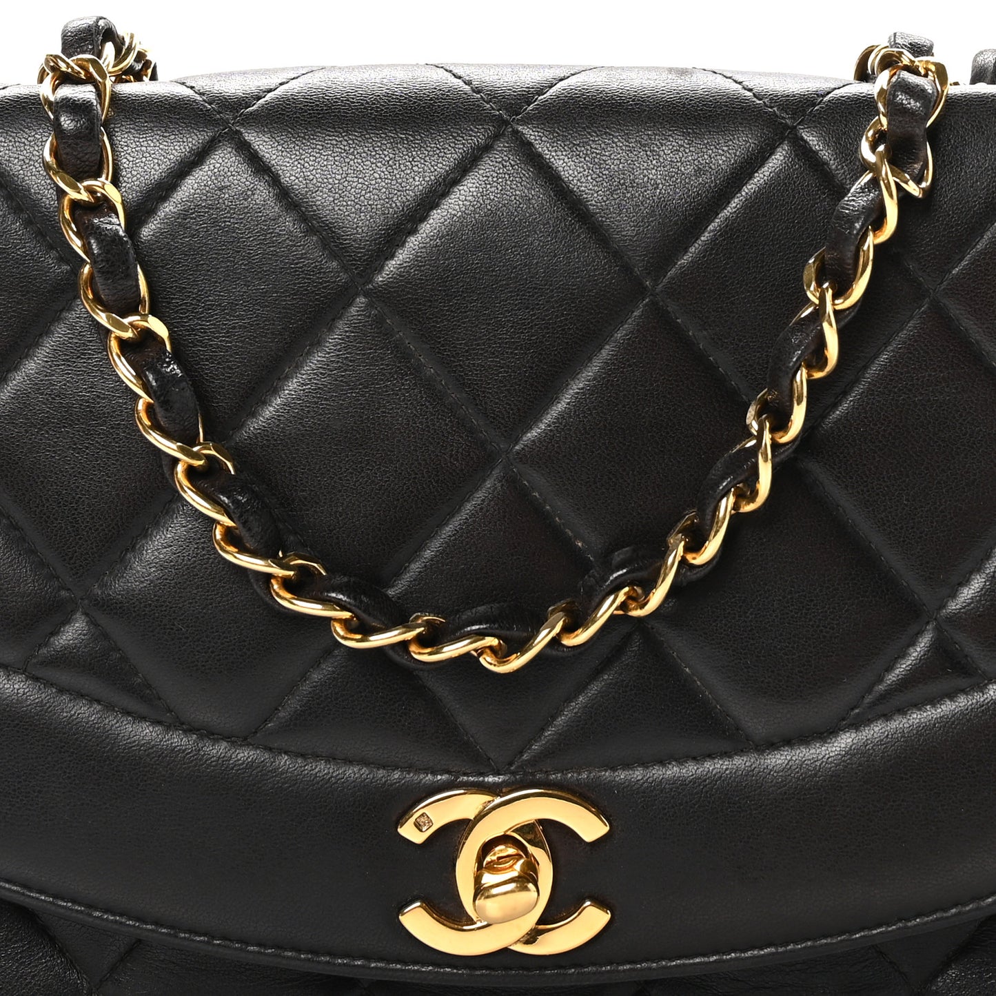 Lambskin Quilted Small Single Flap Black