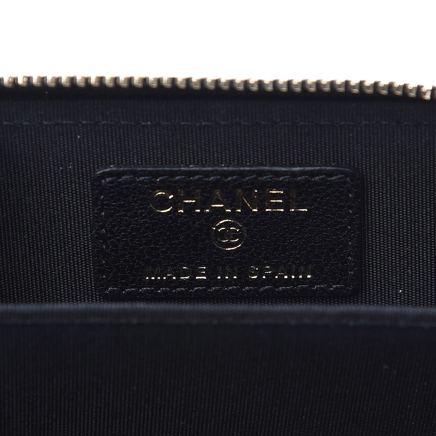 Goatskin Quilted Chanel 19 Zip Around Coin Purse Wallet Black