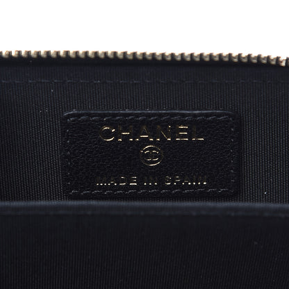 Chanel Goatskin Quilted Chanel 19 Zip Around Coin Purse Wallet Black 5 of 8