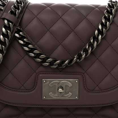 Chanel Calfskin Quilted Large Double Chained Messenger Flap Grey 8 of 10