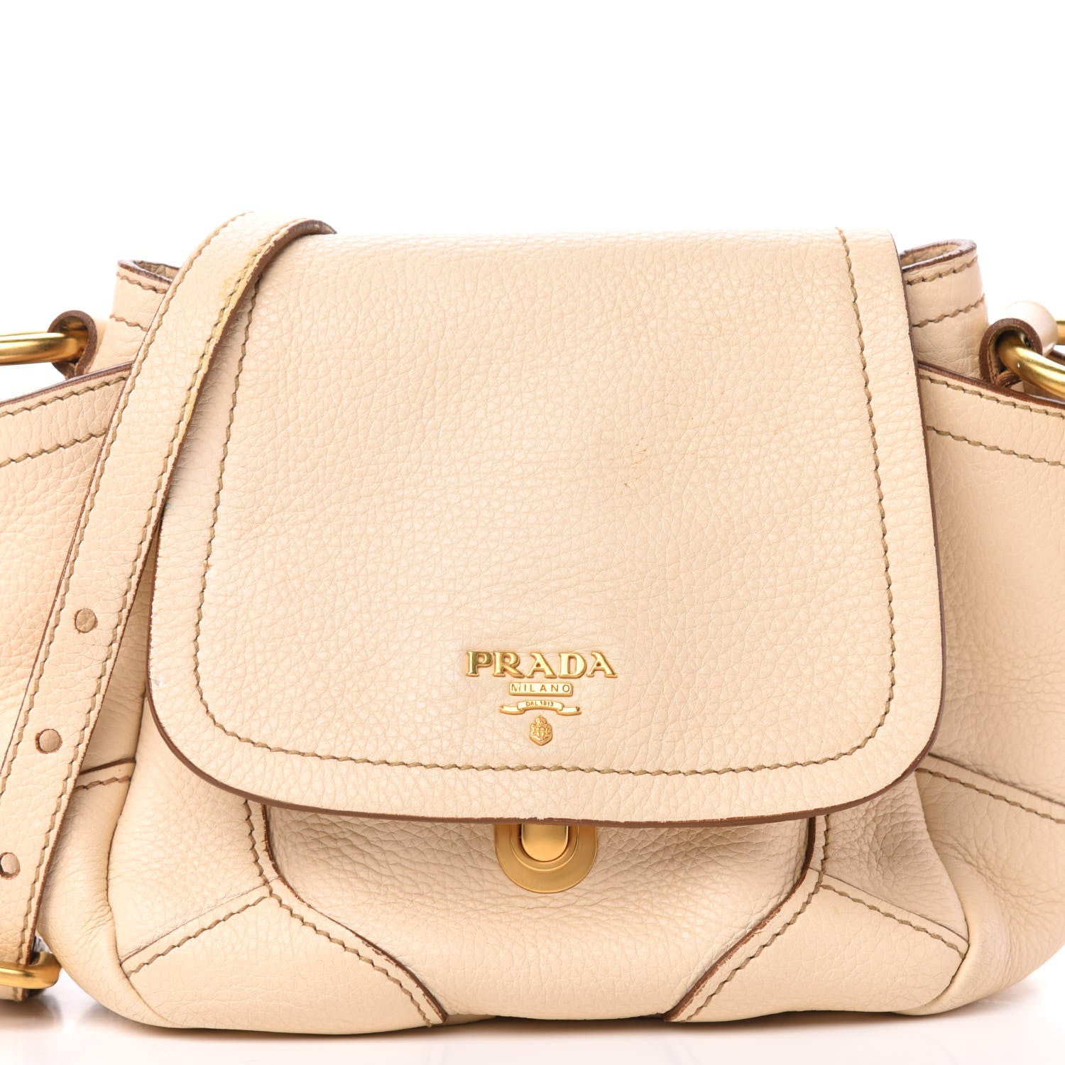Prada Vitello Daino Crossbody Bag Cera 9 of 9