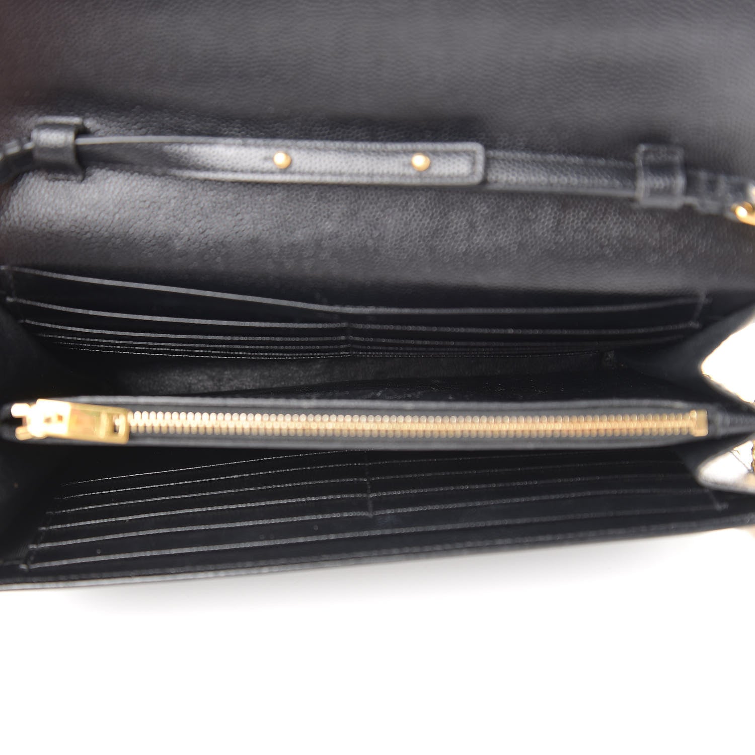 Saint Laurent Grain De Poudre Star Studded Monogram Wallet on Chain Black 5 of 12