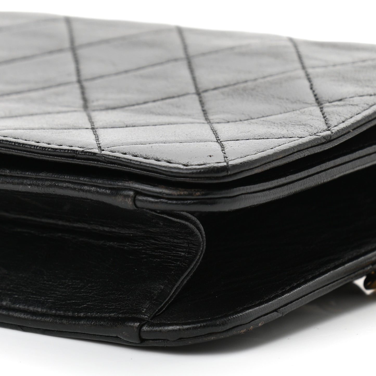 Lambskin Quilted Small Single Flap Black