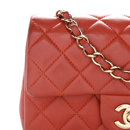Chanel Lambskin Quilted Mini Rectangular Flap Orange 14 of 16