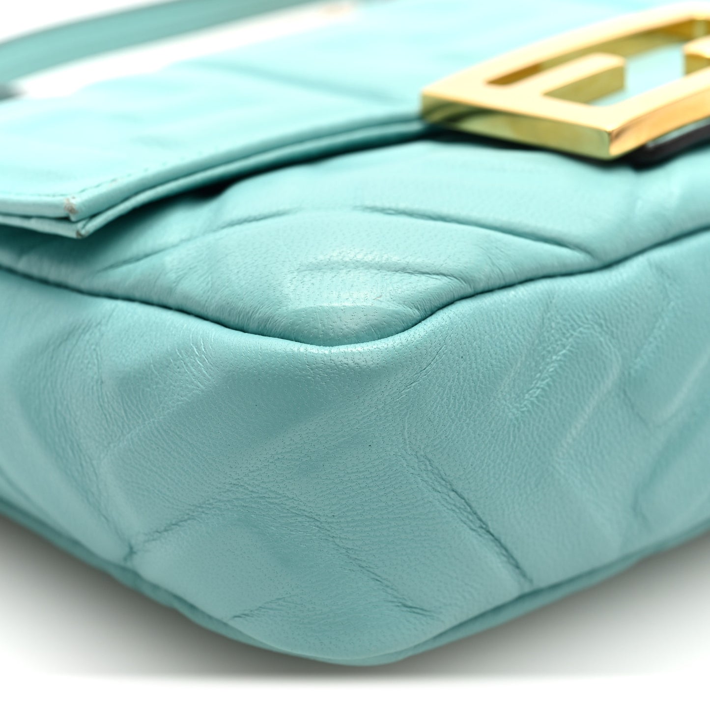Nappa FF 1974 Embossed Mini Baguette Menta