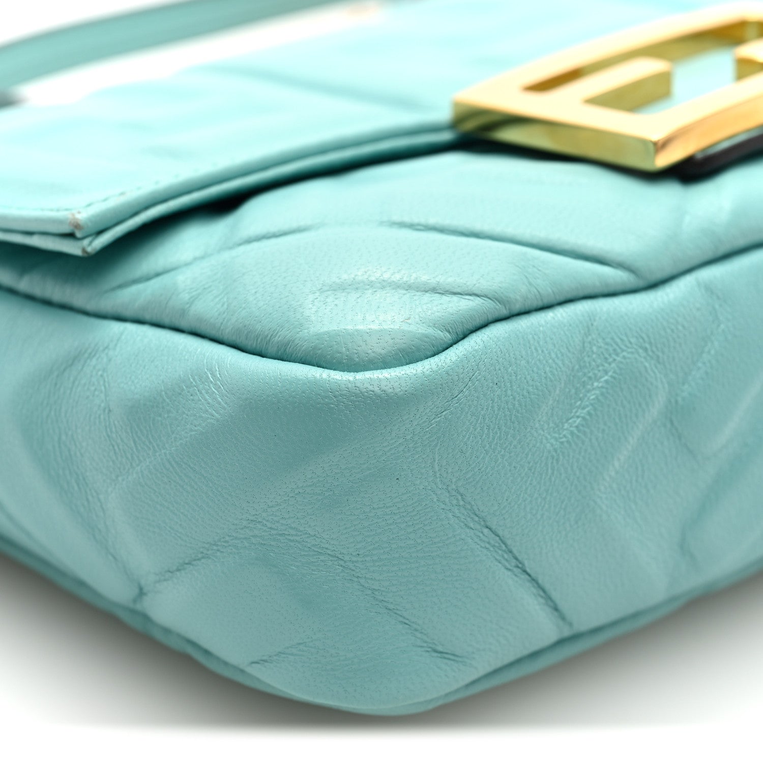 Fendi Nappa FF 1974 Embossed Mini Baguette Menta 8 of 9