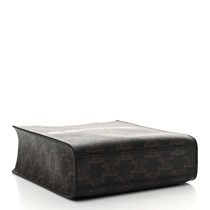 Celine Triomphe Canvas Calfskin Mini Vertical Cabas Tan 4 of 10