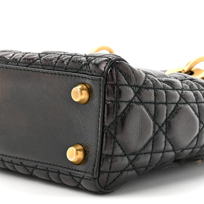 Christian Dior Crinkled Patent Cannage Small Lucky Badges My Lady Dior Black 9 of 13