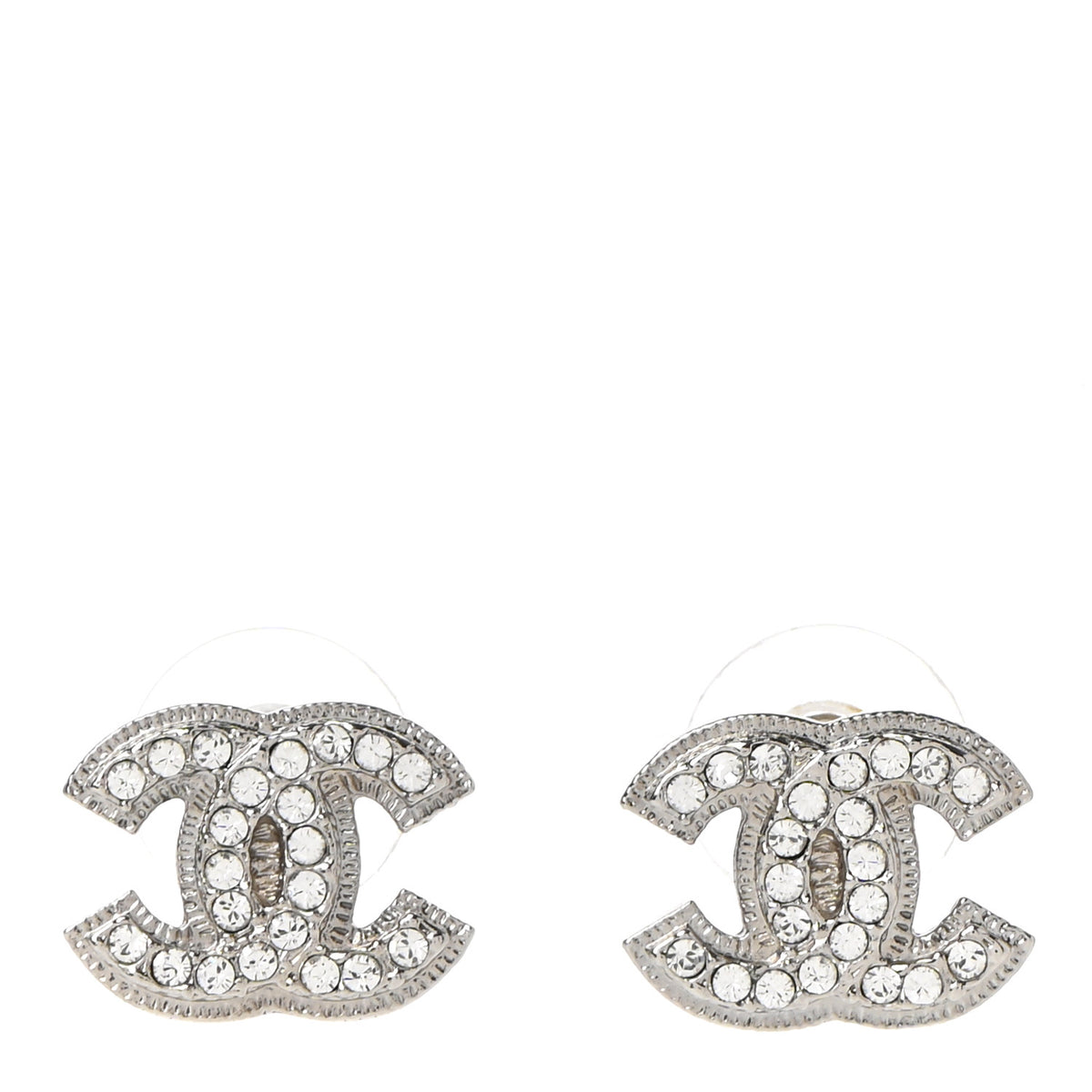 Crystal Mini CC Earrings Silver