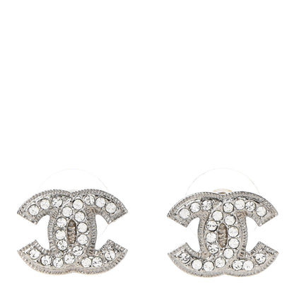 Chanel Crystal Mini CC Earrings Silver 1 of 5