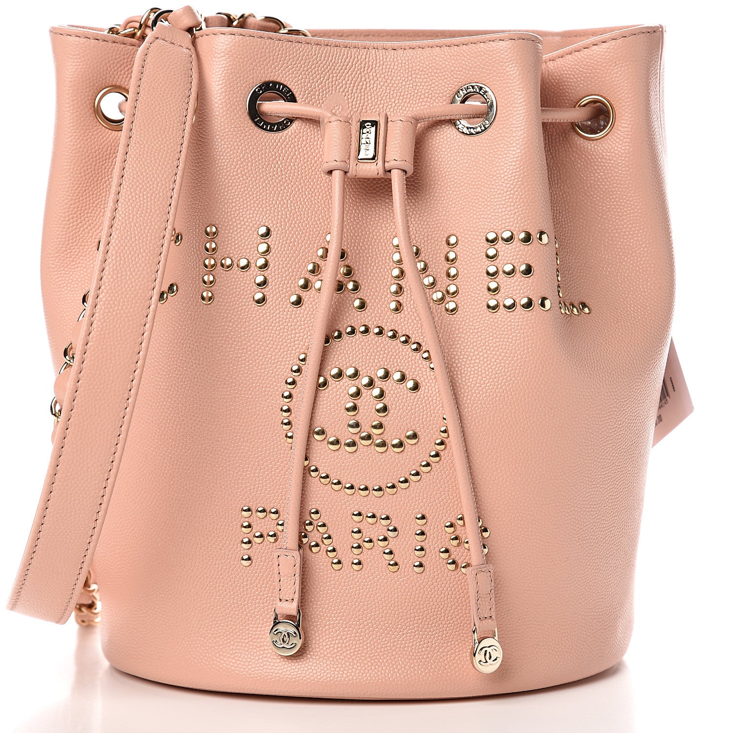 Chanel Caviar Deauville Drawstring Bucket Bag Light Pink 9 of 9