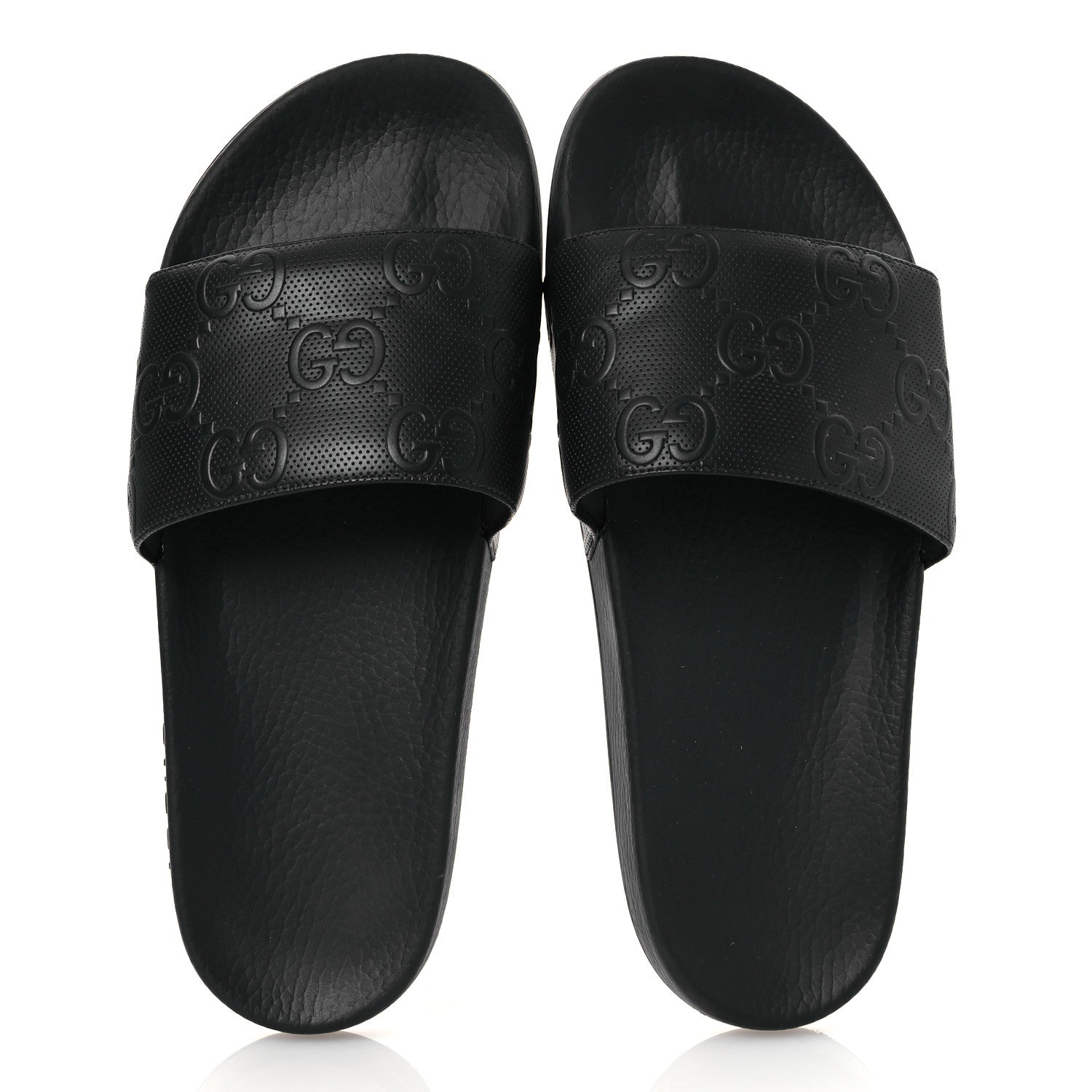 Gucci Rubber GG Monogram Mens Slide Sandals 11 Black 2 of 11