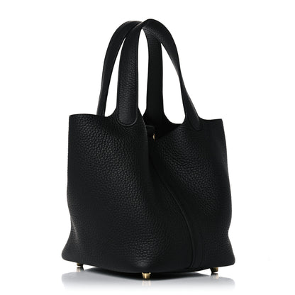 Hermes Taurillon Clemence Picotin Lock 18 PM Black 3 of 9