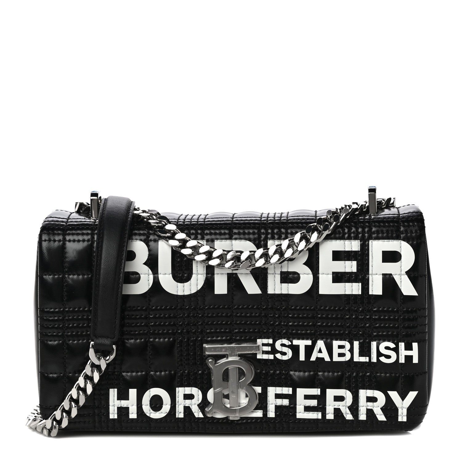 Burberry Patent Quilted Horseferry Print Small Lola Bag Black 1 of 9