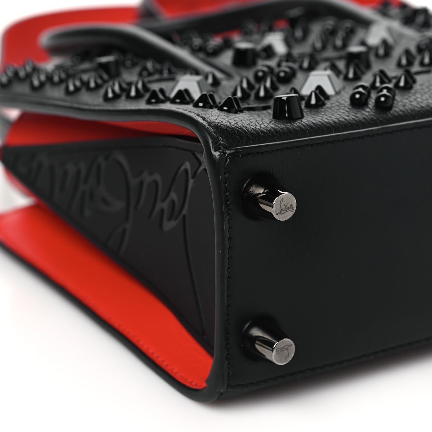 Calfskin Spikes Loubinthesky Mini Paloma Black