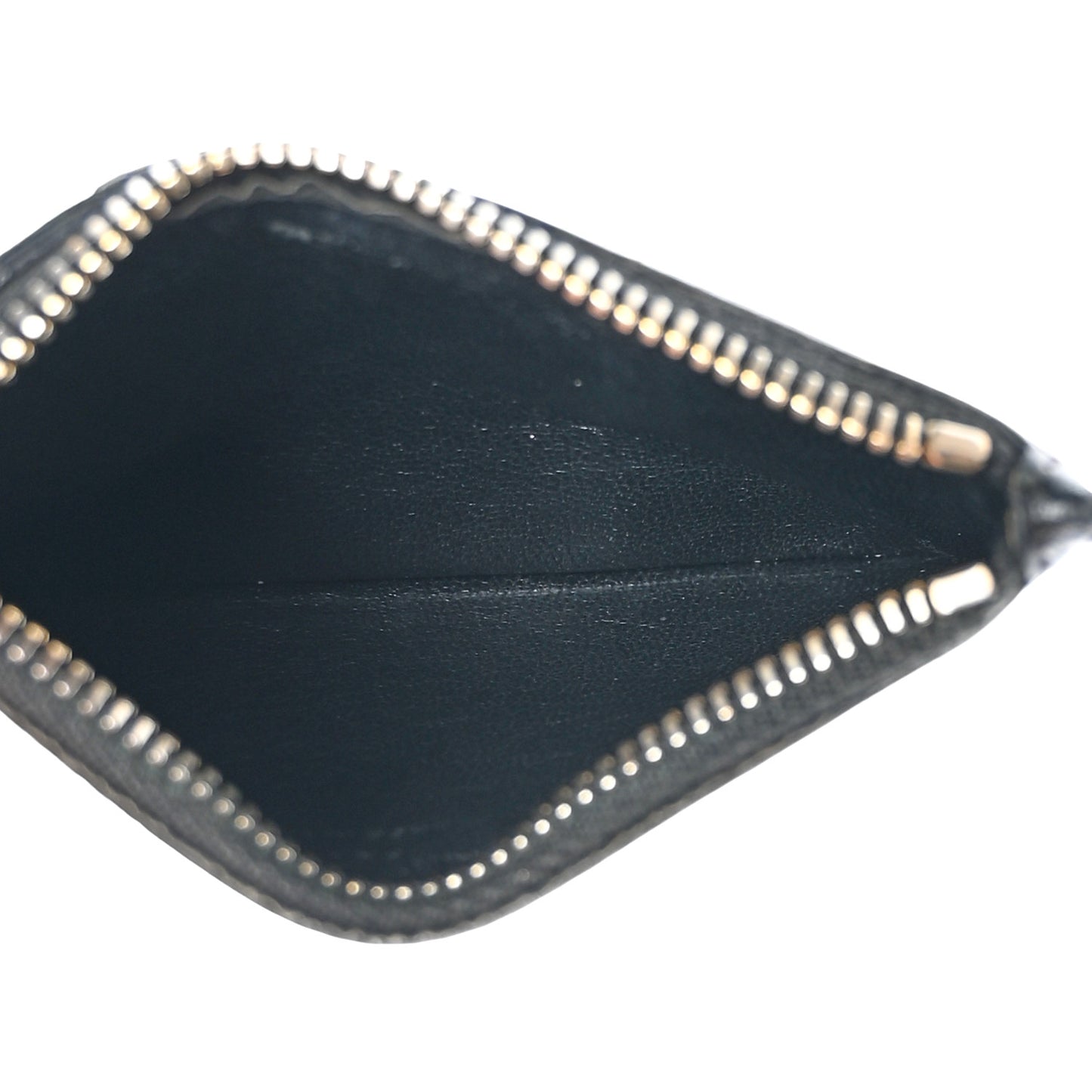 Calfskin 5 Fragments Zip Pouch Card Holder Black