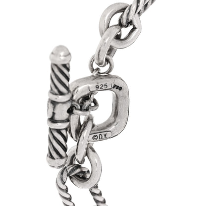 David Yurman Sterling Silver 18K Yellow Gold Tahitian Cultured Pearl Prasiolite Figaro Bracelet 3 of 3