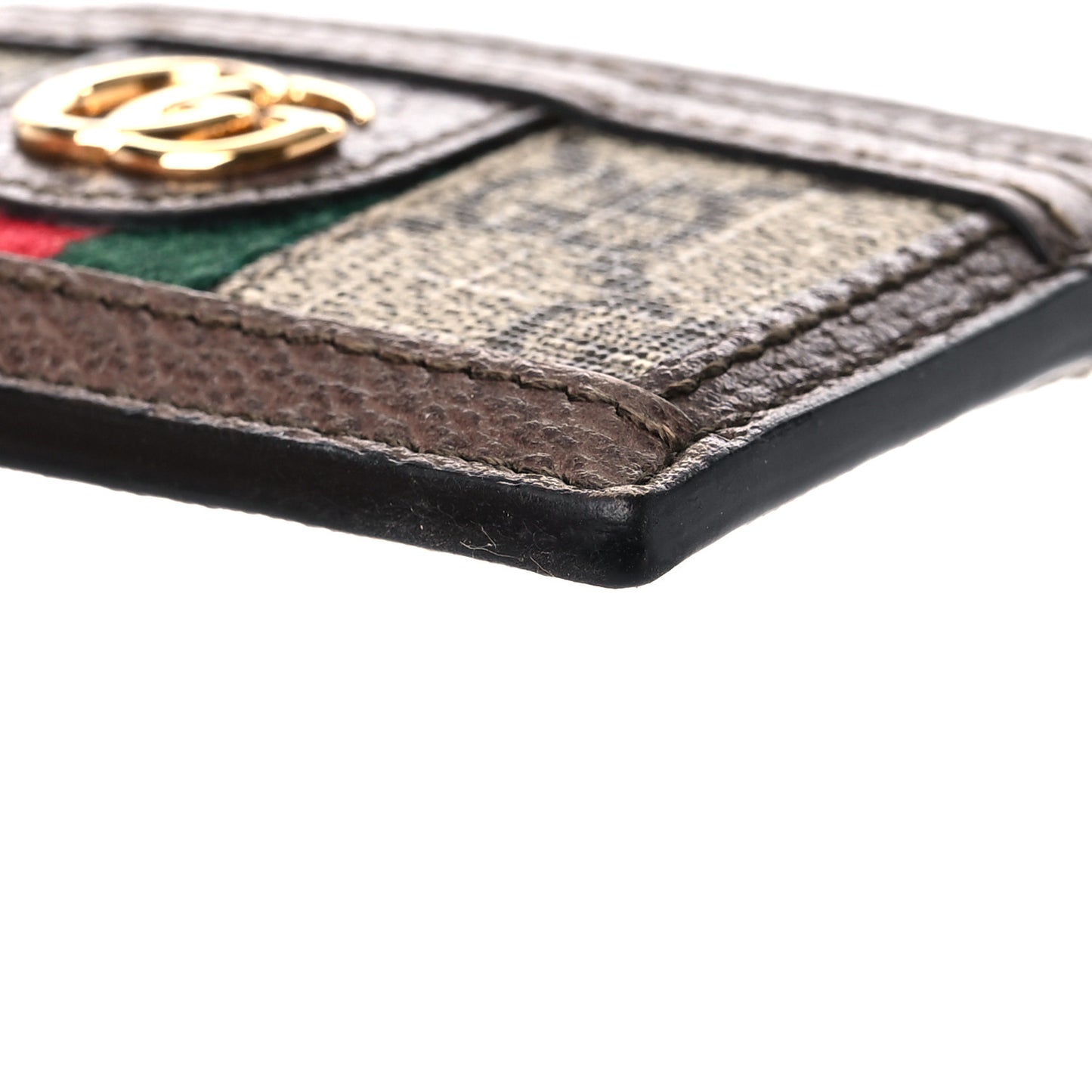 GG Supreme Monogram Ophidia Card Holder Brown