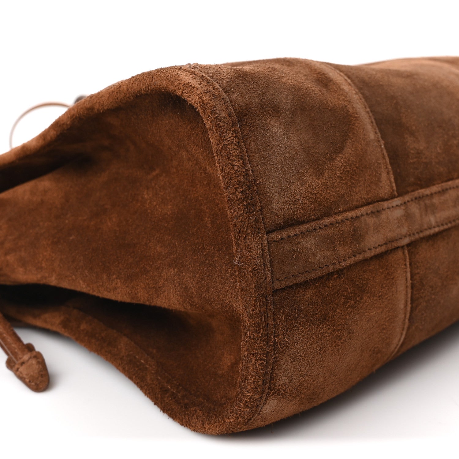 Prada Suede Large Bonnie Shoulder Bag Cacao 9 of 10