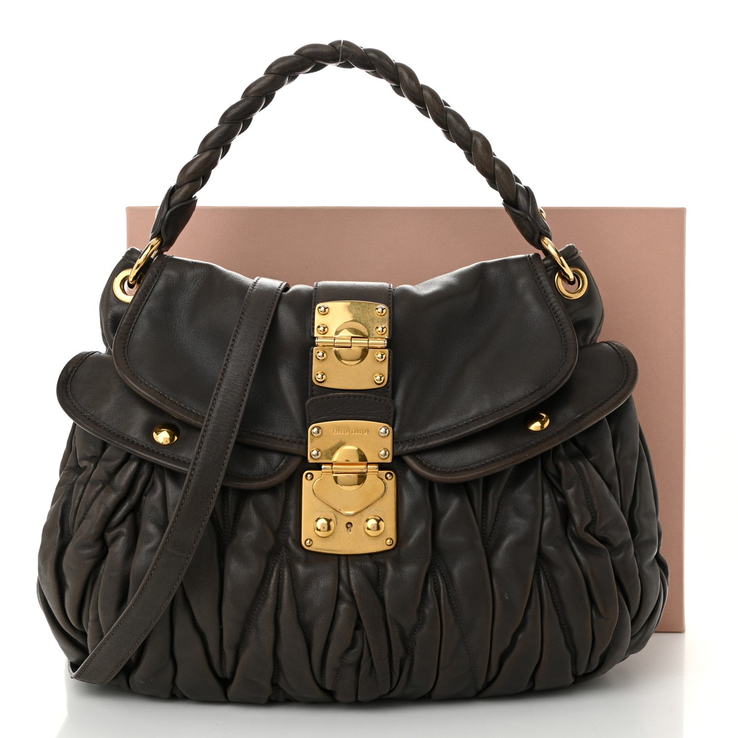 Miu Miu Nappa Matelasse Coffer Hobo Juta 12 of 12