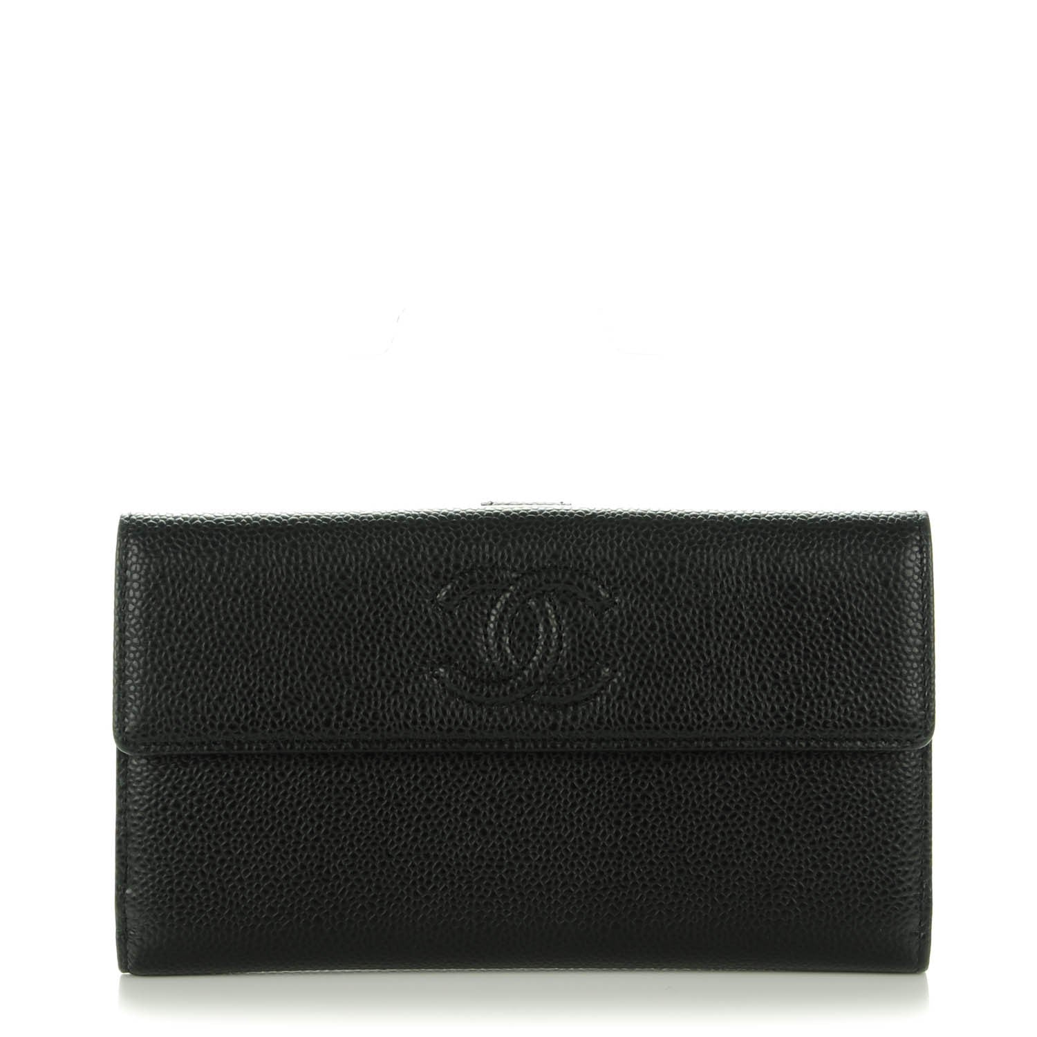 Chanel Caviar CC Long Flap Wallet Black 1 of 7