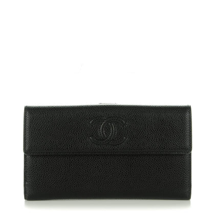 Chanel Caviar CC Long Flap Wallet Black 1 of 7