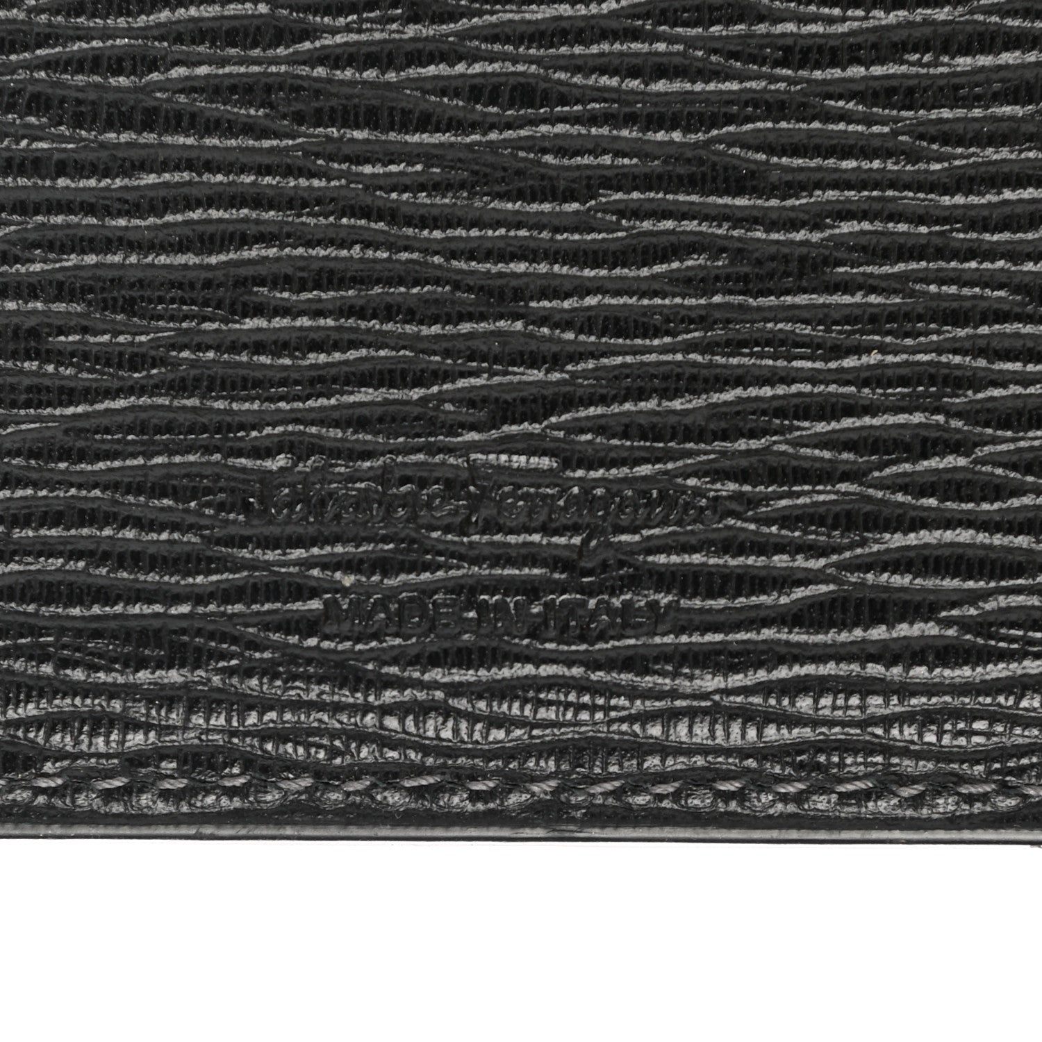 Salvatore Ferragamo Stamped Calfskin Cardholder Black 6 of 7