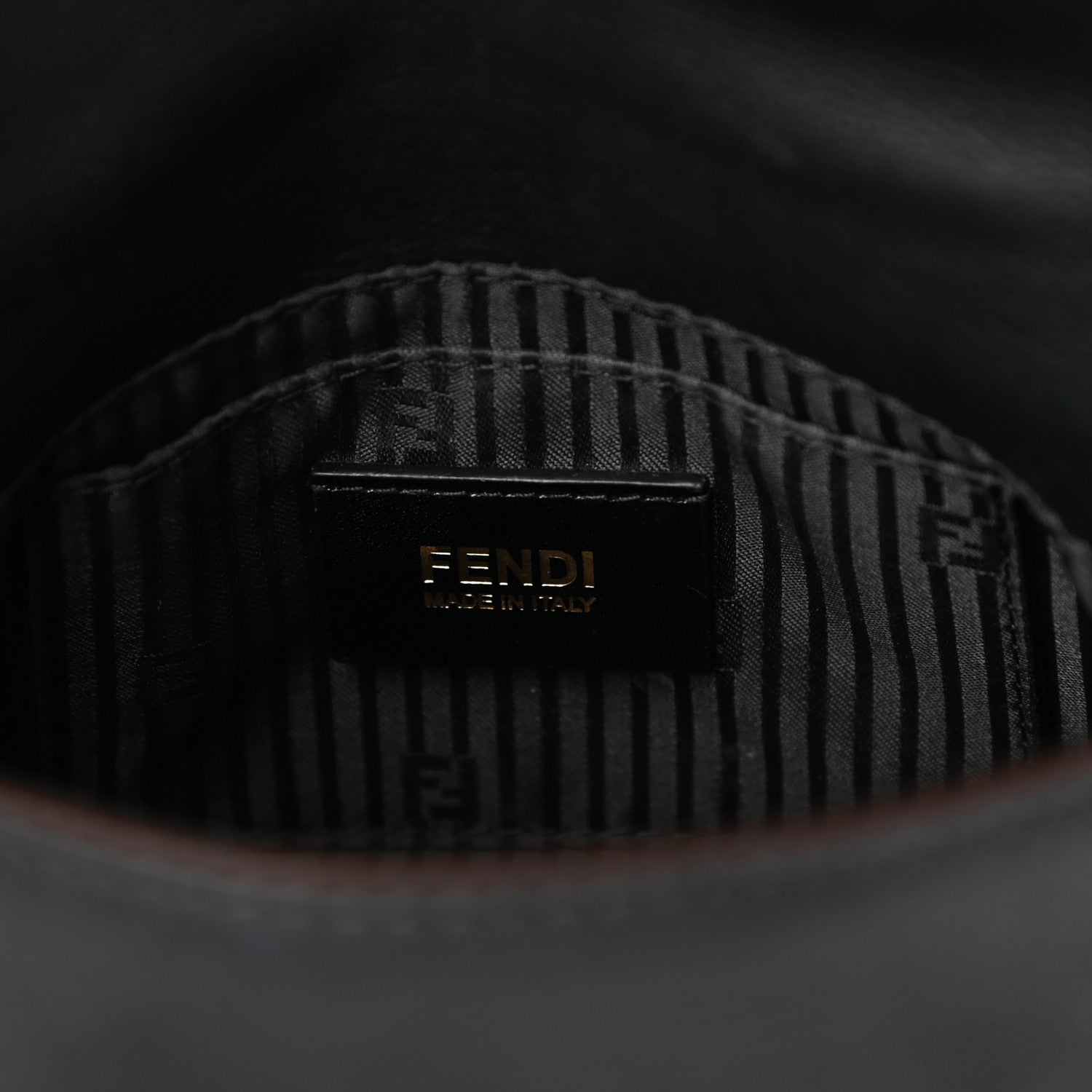 Fendi Vitello Flamingo Enamel Mini Mama Baguette Black 6 of 9