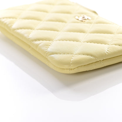 Chanel Lambskin Quilted Small Cosmetic Case Yellow 9 of 11