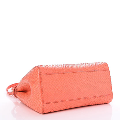 Fendi Python Mini Peekaboo Iconic Satchel Coral 5 of 8