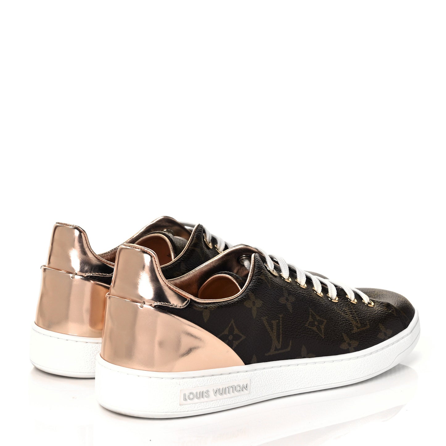 Patent Monogram Frontrow Sneakers 39.5 Rose Gold
