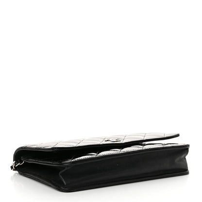 Chanel Patent Quilted Wallet On Chain WOC Black 4 of 12