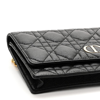 Christian Dior Supple Calfskin Cannage Caro Belt Pouch with Chain Black 9 of 10