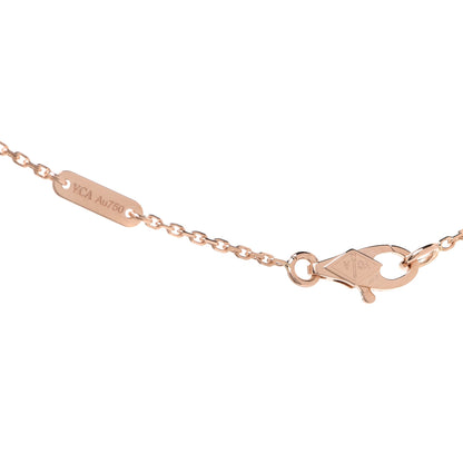 Van Cleef & Arpels 18K Rose Gold Carnelian Sweet Alhambra Pendant Necklace 4 of 6
