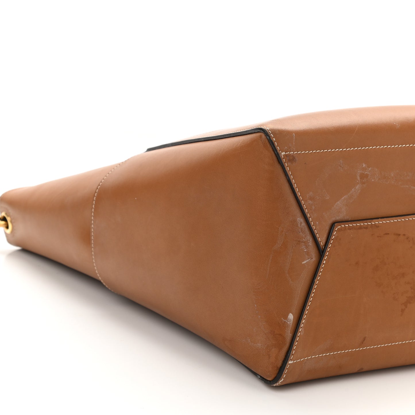 Natural Calfskin Sangle Bucket Bag Light Camel