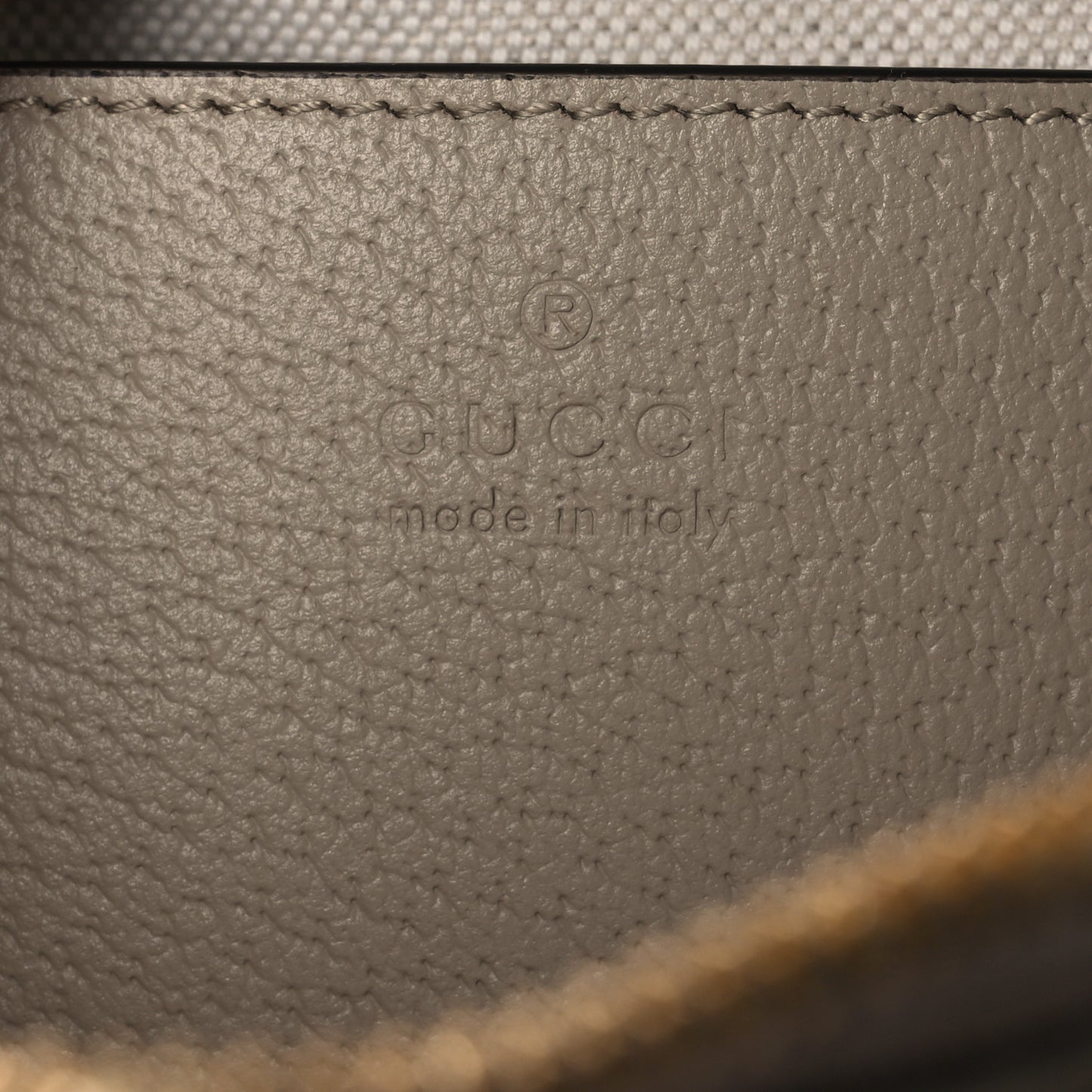 GG Supreme Monogram Textured Dollar Calfskin Web Ophidia Mini Top Handle Bag Beige Mystic White Oatmeal